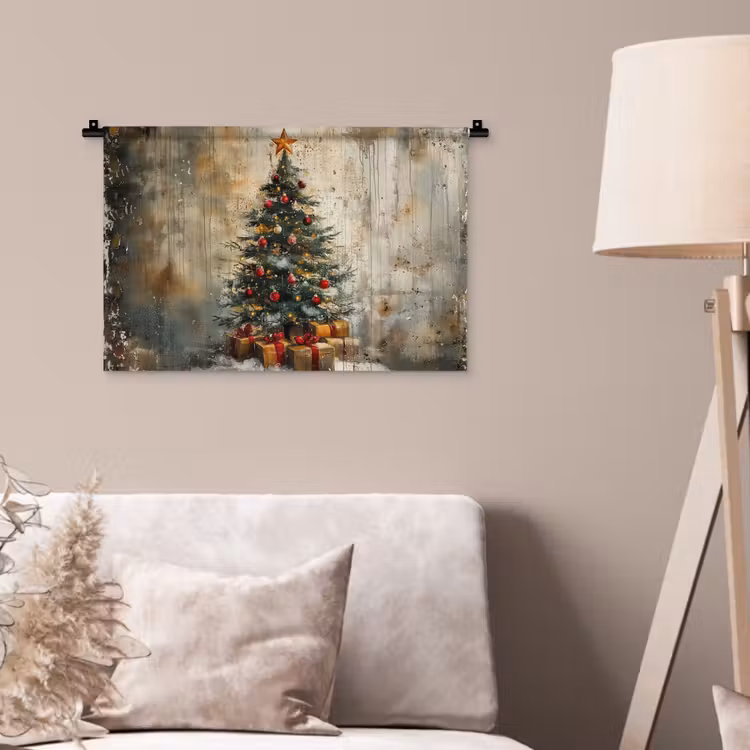 Wandkleed - Kerstboom - Vintage - Kerst - Cadeau — 2