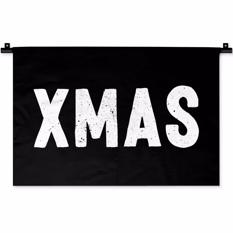 Wandkleed - Kerst - Quotes - Xmas - Zwart - Feestdagen — 1