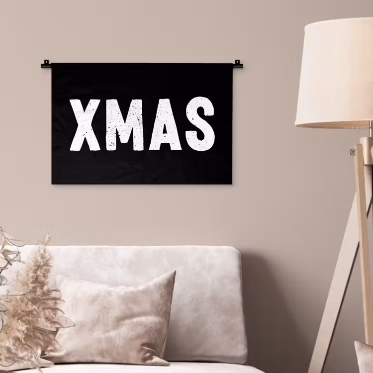 Wandkleed - Kerst - Quotes - Xmas - Zwart - Feestdagen — 2
