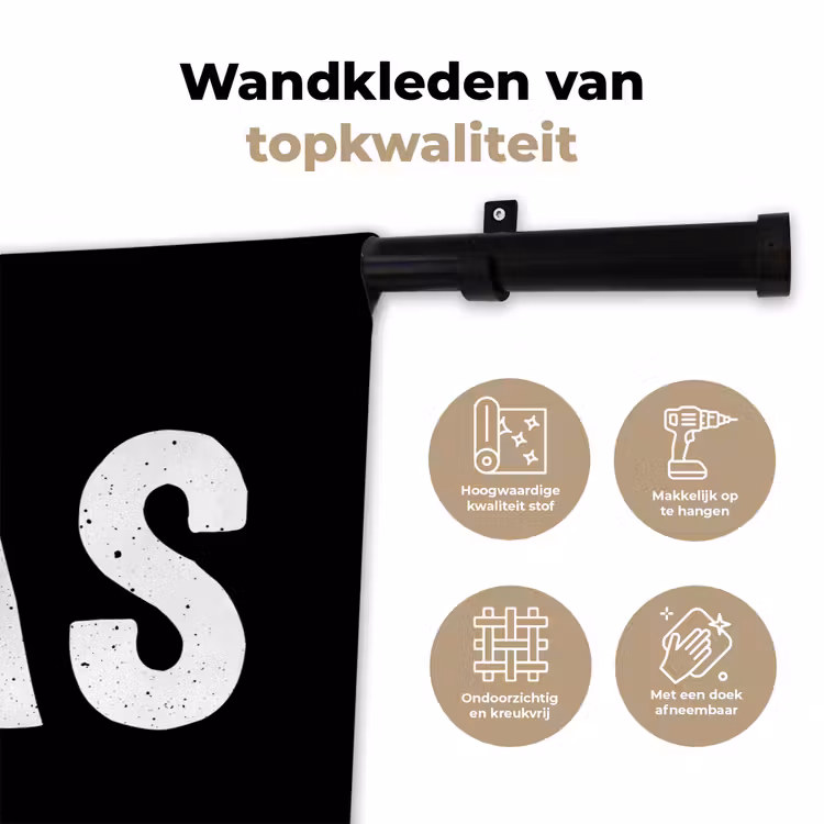 Wandkleed - Kerst - Quotes - Xmas - Zwart - Feestdagen — 3