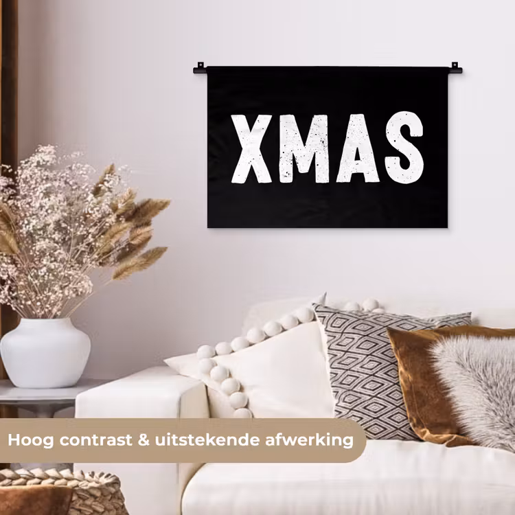 Wandkleed - Kerst - Quotes - Xmas - Zwart - Feestdagen — 4