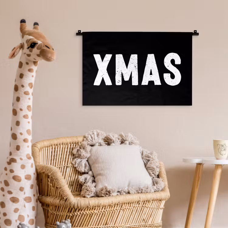 Wandkleed - Kerst - Quotes - Xmas - Zwart - Feestdagen — 5
