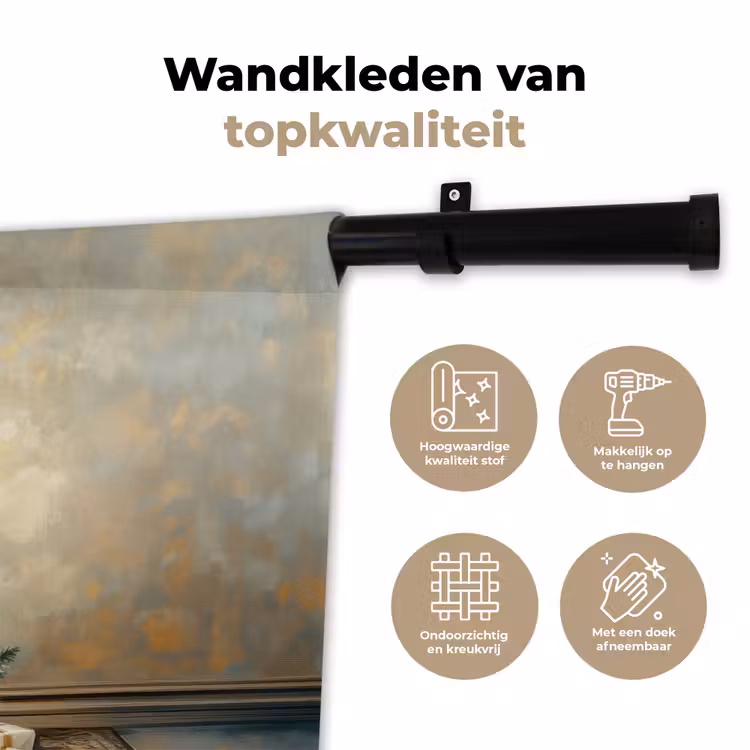 Wandkleed - Kerstboom - Cadeaus - Goud — 3