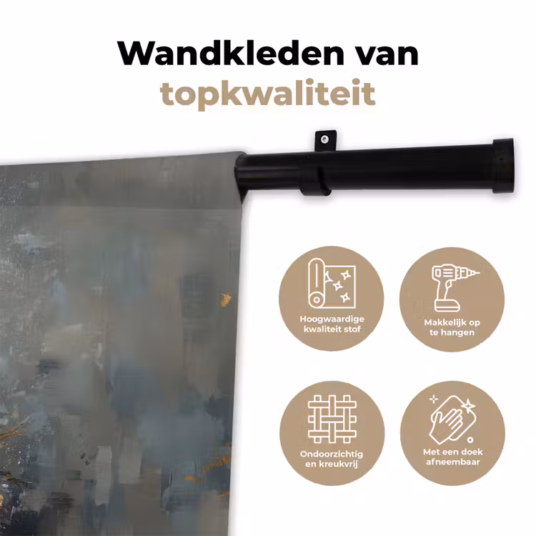 Wandkleed - Kerstboom - Cadeaus - Rood - Goud — 3