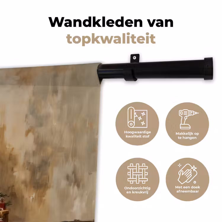 Wandkleed - Kerstboom - Versierd - Kleurrijk — 3