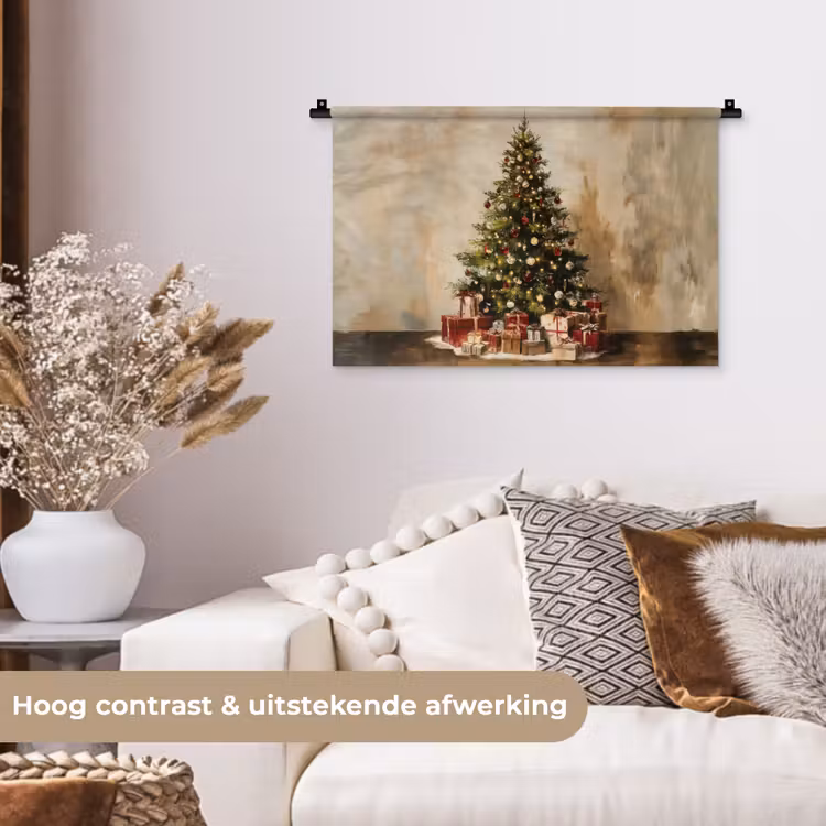 Wandkleed - Kerstboom - Versierd - Kleurrijk — 4