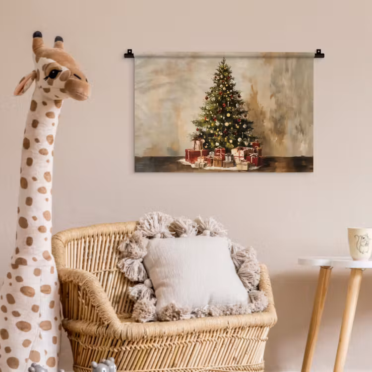 Wandkleed - Kerstboom - Versierd - Kleurrijk — 5