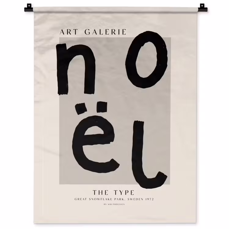 Wandkleed - Quotes - Noël - Zwart - Beige - Kerst — 1
