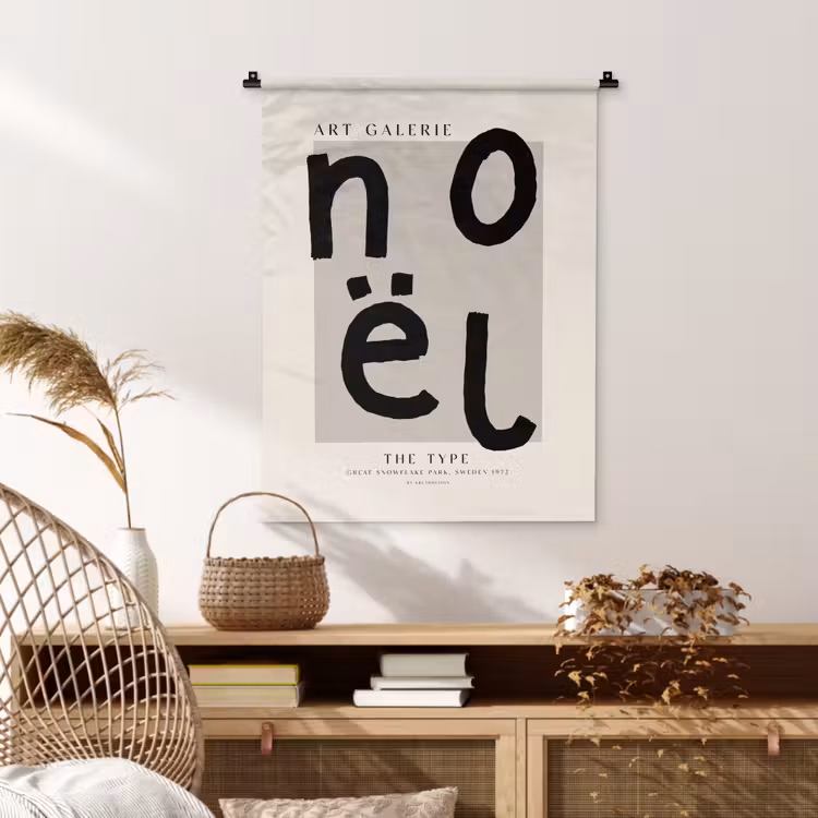 Wandkleed - Quotes - Noël - Zwart - Beige - Kerst — 4