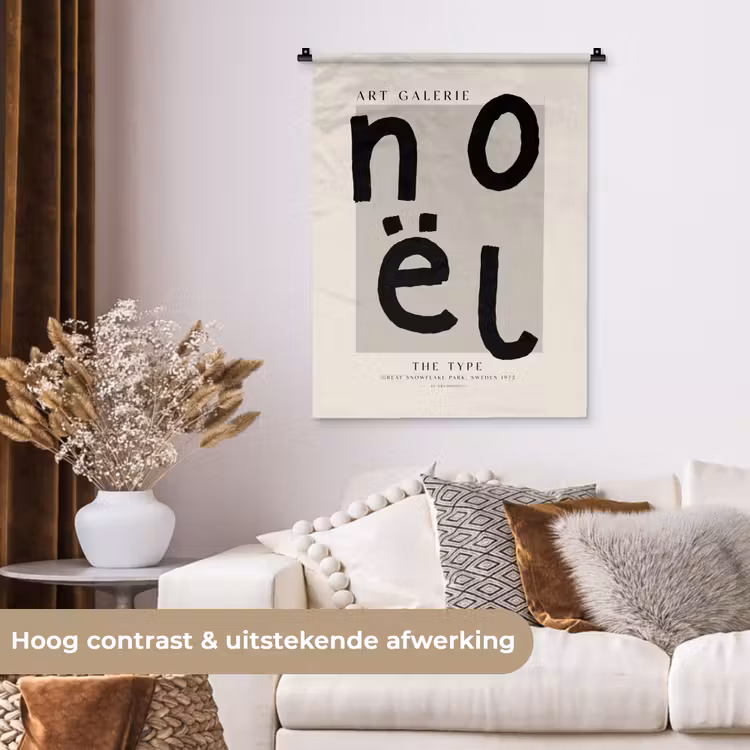Wandkleed - Quotes - Noël - Zwart - Beige - Kerst — 5
