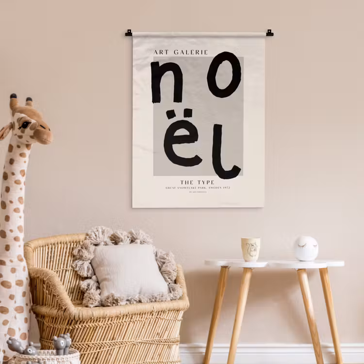 Wandkleed - Quotes - Noël - Zwart - Beige - Kerst — 6