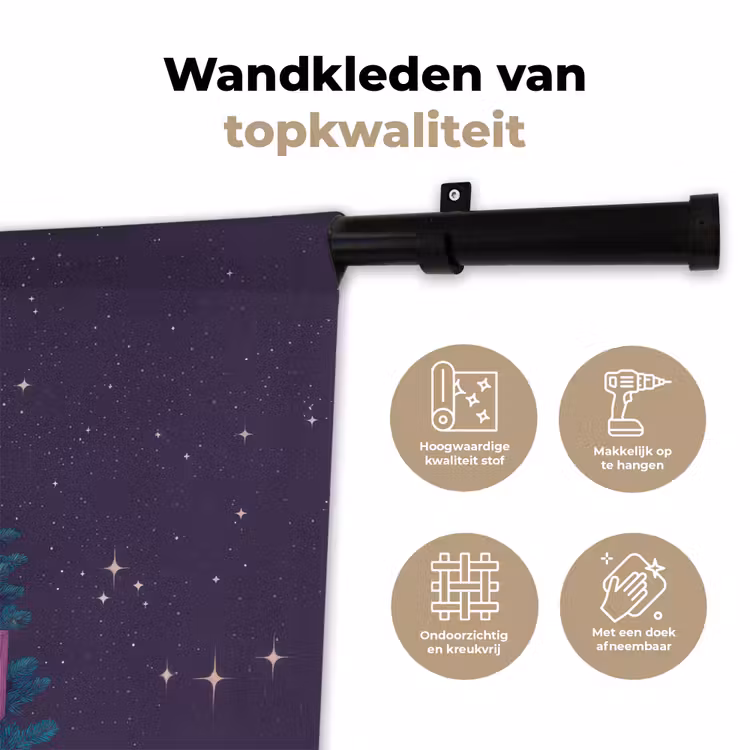 Wandkleed - Rendier - Zonnebril - Neon - Kerstboom — 3