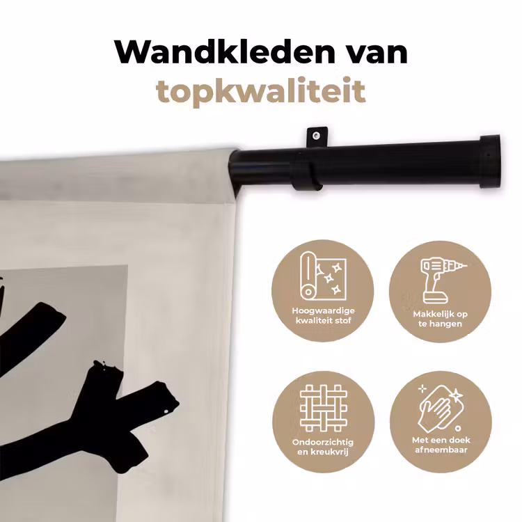 Wandkleed - Sneeuwvlok - Kerstmis - Zwart - Feestdagen — 3