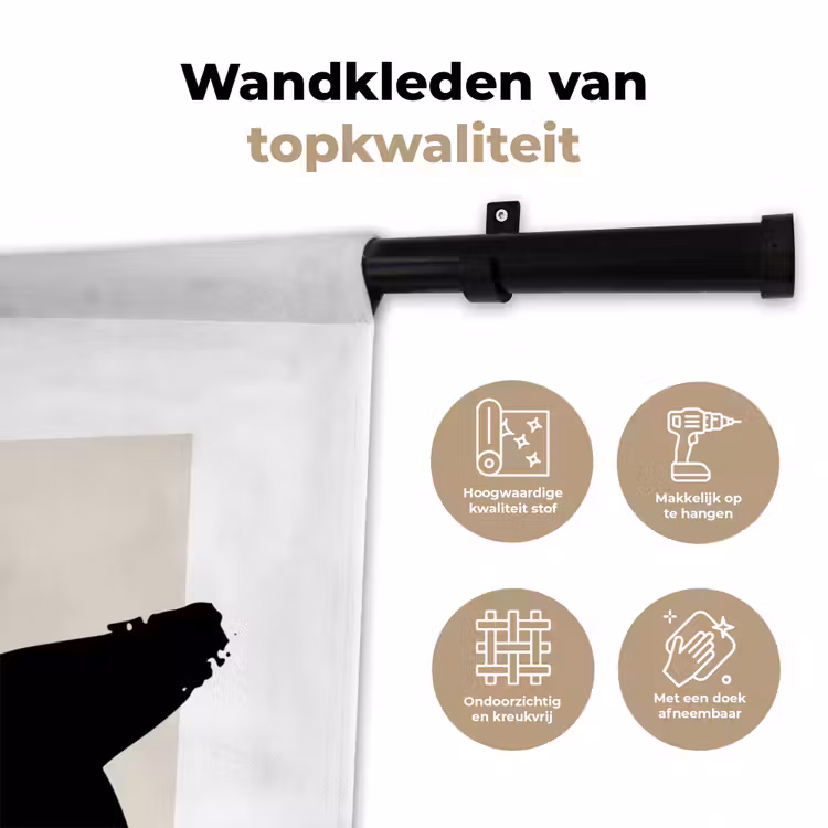 Wandkleed - Sterren - Zwart - Kerstmis - Feestdagen — 3
