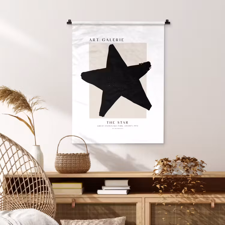 Wandkleed - Sterren - Zwart - Kerstmis - Feestdagen — 4