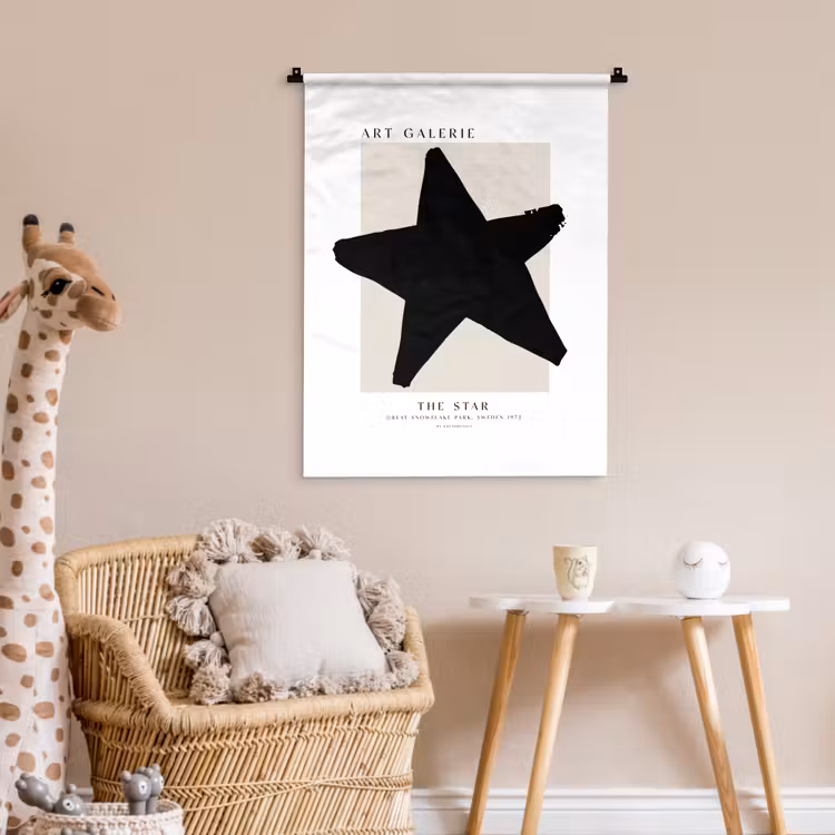 Wandkleed - Sterren - Zwart - Kerstmis - Feestdagen — 6