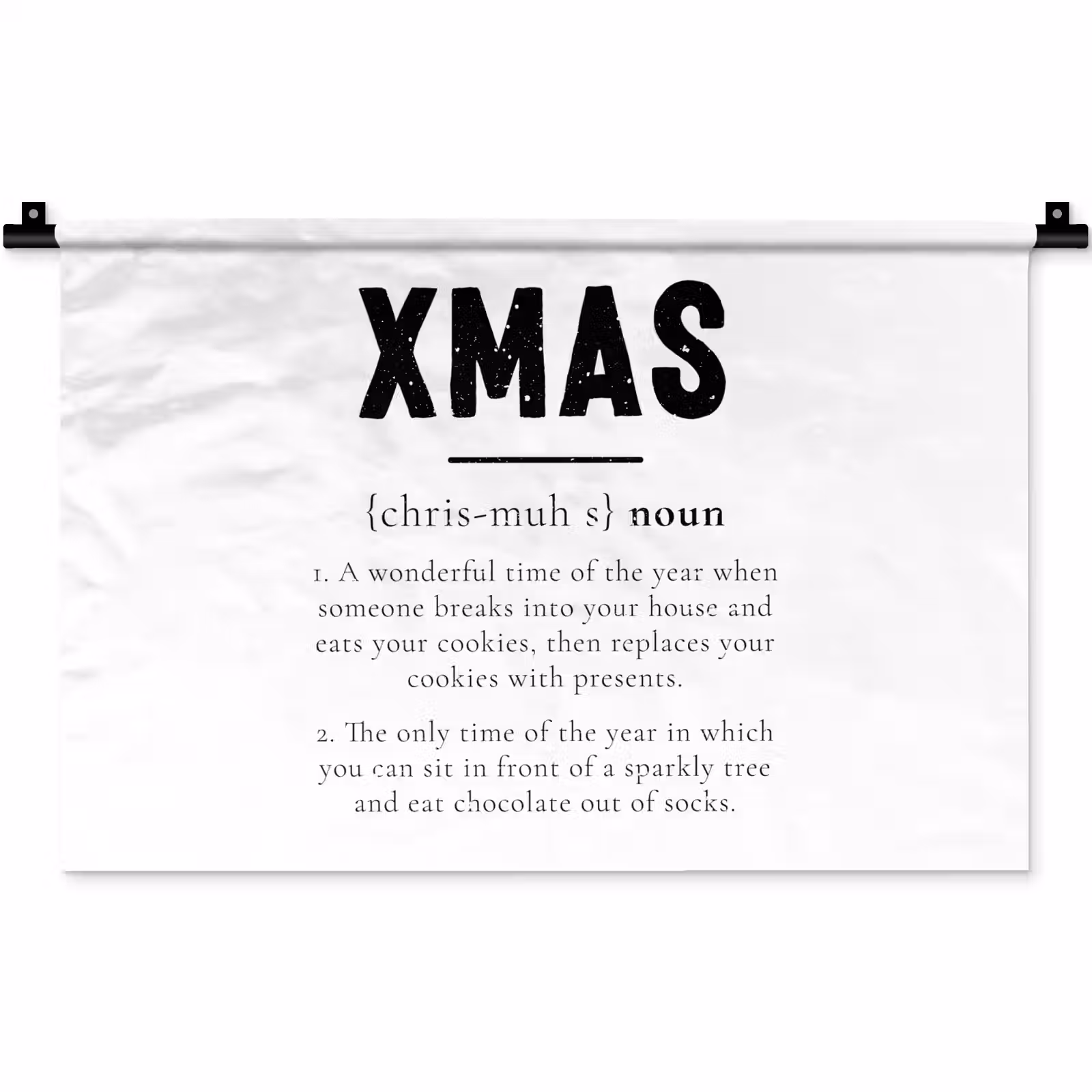 Wandkleed - Kerst - Wit - Xmas - Quotes - Feestdagen — 1