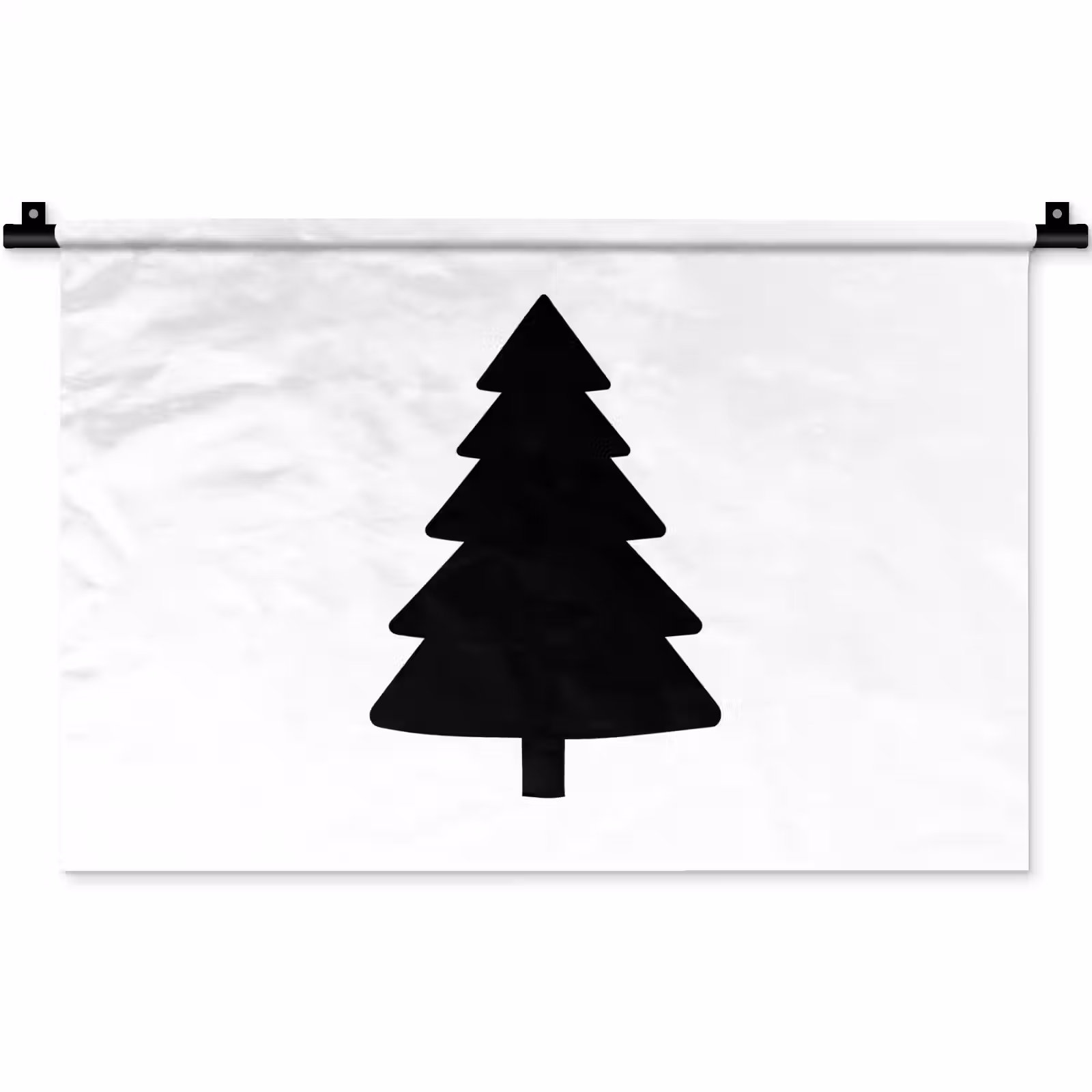 Wandkleed - Kerstboom - Zwart - Kerstmis - Feest — 1