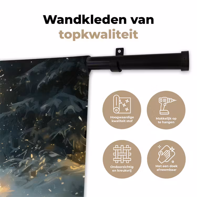 Wandkleed - Dennensprookje - Rendier - Nacht — 3