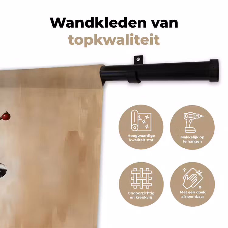 Wandkleed - Gewei - Kerst - Rendier - Rood — 3