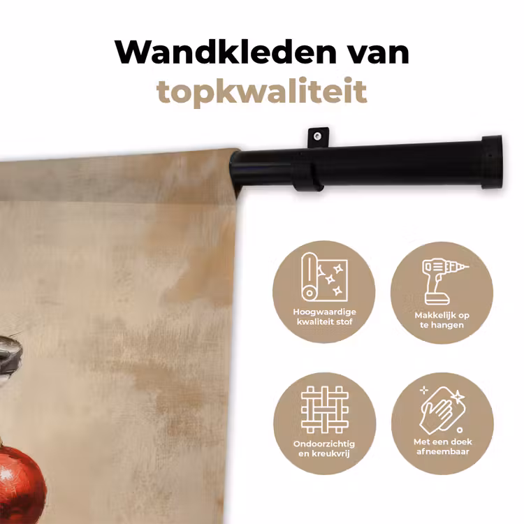Wandkleed - Kerst - Hert - Gewei - Kerstbal - Rendier — 3