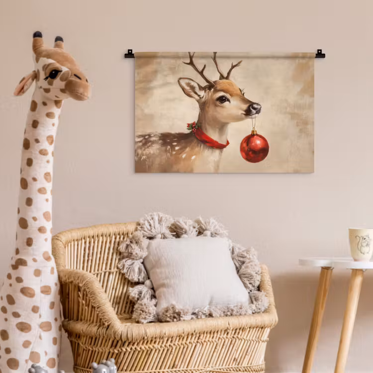 Wandkleed - Kerst - Hert - Gewei - Kerstbal - Rendier — 5