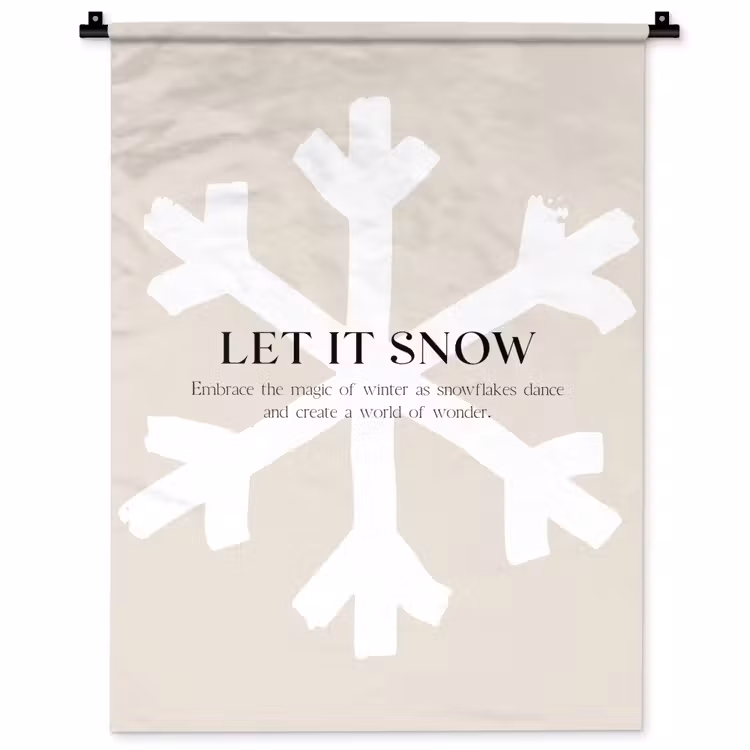 Wandkleed - Kerst - Let it snow - Sneeuwvlok - Winter - Quotes — 1
