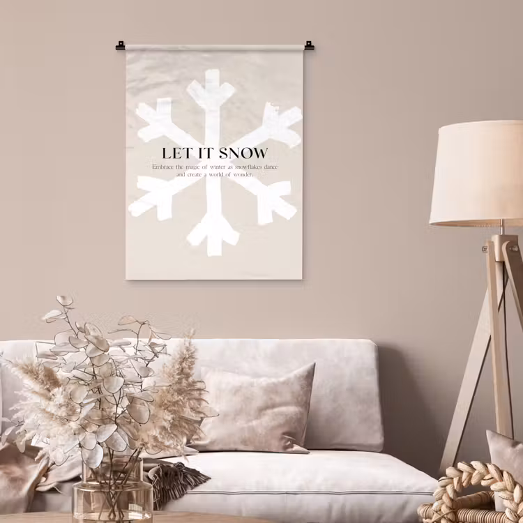 Wandkleed - Kerst - Let it snow - Sneeuwvlok - Winter - Quotes — 2