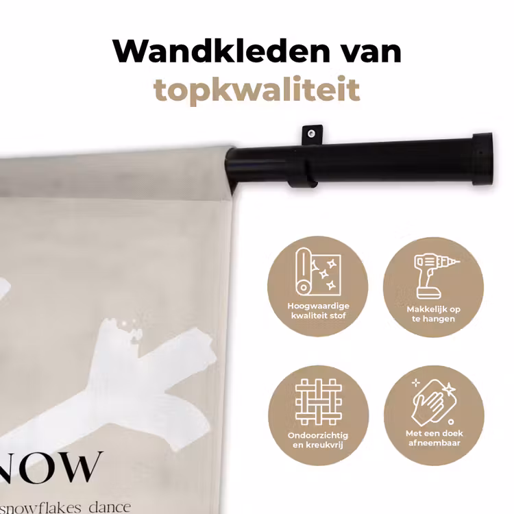 Wandkleed - Kerst - Let it snow - Sneeuwvlok - Winter - Quotes — 3