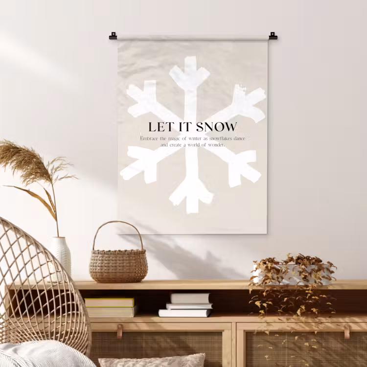 Wandkleed - Kerst - Let it snow - Sneeuwvlok - Winter - Quotes — 4