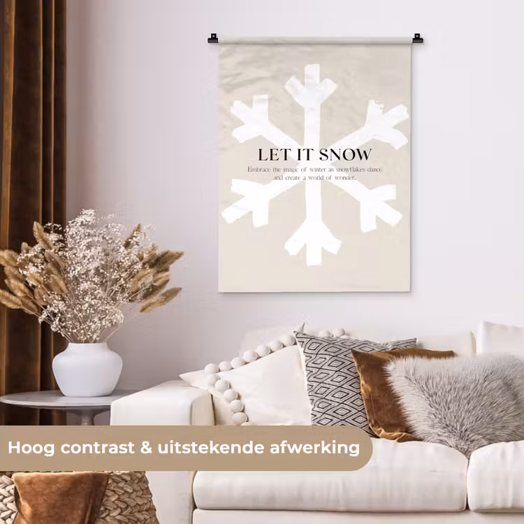 Wandkleed - Kerst - Let it snow - Sneeuwvlok - Winter - Quotes — 5