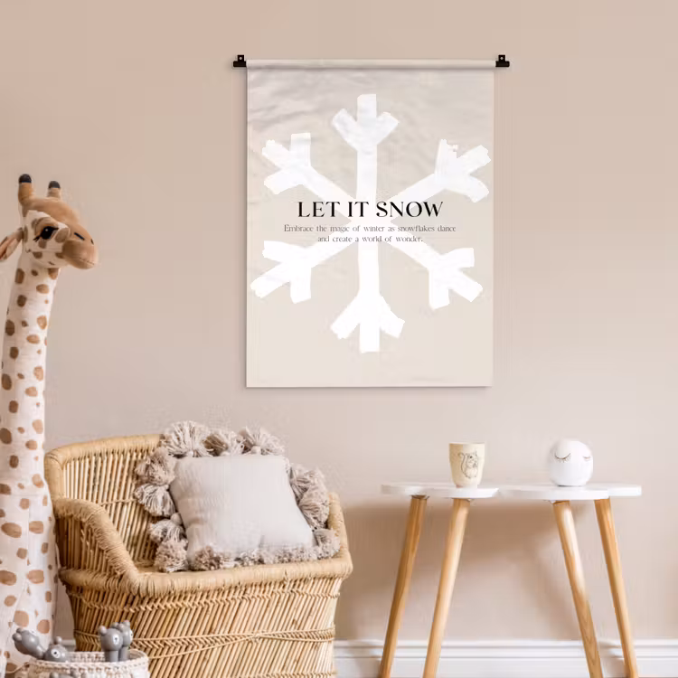 Wandkleed - Kerst - Let it snow - Sneeuwvlok - Winter - Quotes — 6