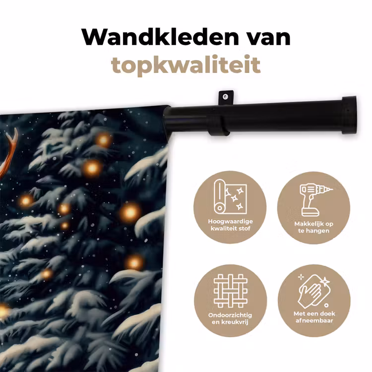 Wandkleed - Kerst - Magie - Bos - Kleurrijk — 3