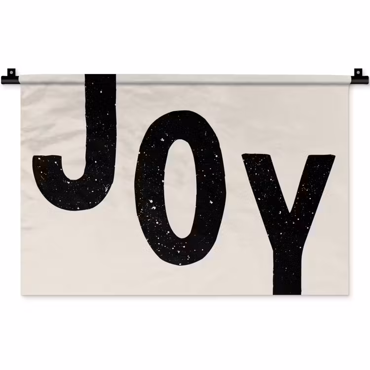 Wandkleed - Kerst - Quote - Joy - Zwart - Feestdagen — 1