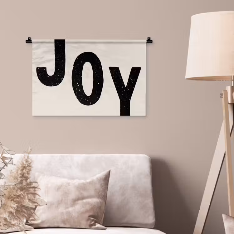 Wandkleed - Kerst - Quote - Joy - Zwart - Feestdagen — 2