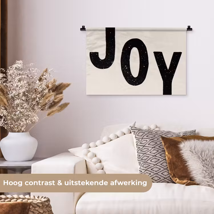 Wandkleed - Kerst - Quote - Joy - Zwart - Feestdagen — 4