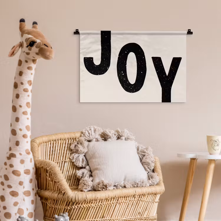 Wandkleed - Kerst - Quote - Joy - Zwart - Feestdagen — 5