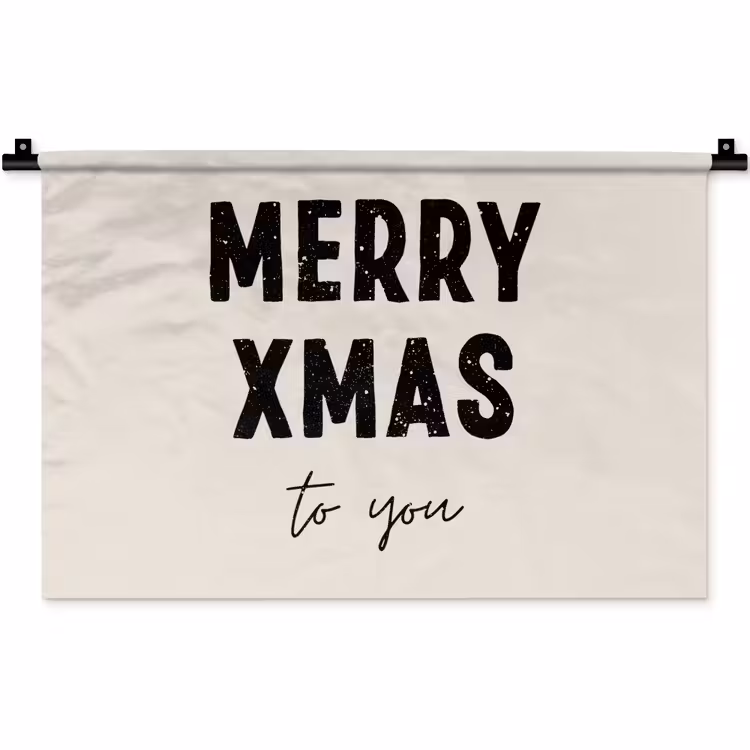 Wandkleed - Kerst - Quotes - Merry xmas - Feestdagen - Zwart — 1