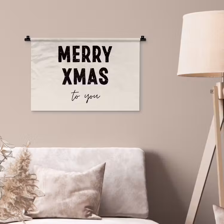 Wandkleed - Kerst - Quotes - Merry xmas - Feestdagen - Zwart — 2