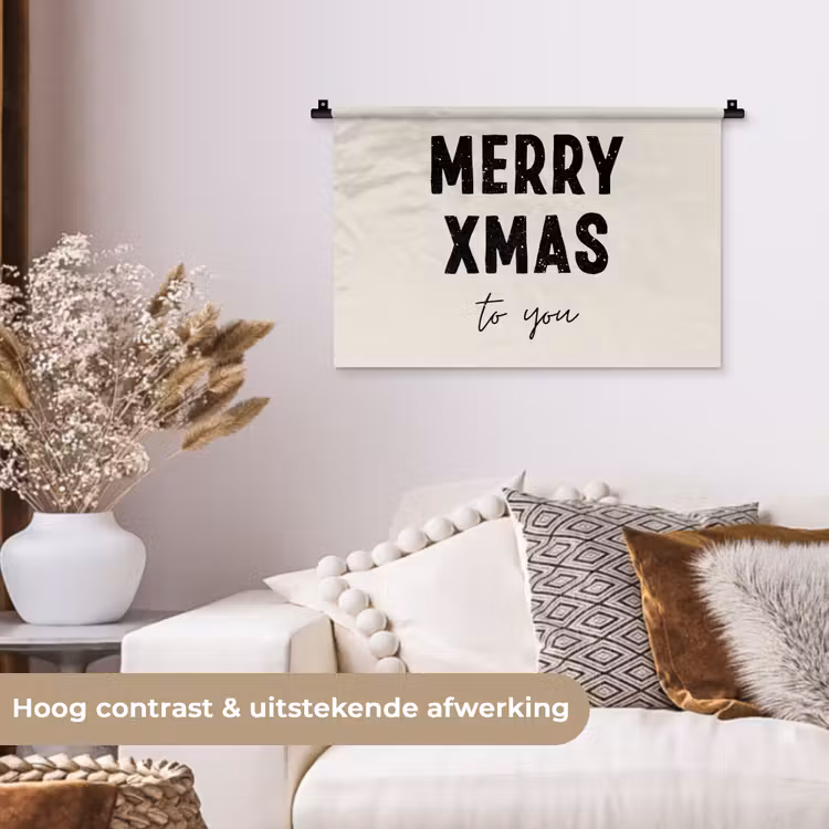 Wandkleed - Kerst - Quotes - Merry xmas - Feestdagen - Zwart — 4