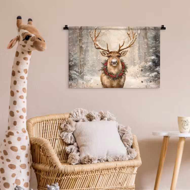 Wandkleed - Kerst - Rendier - Winter - Krans — 5