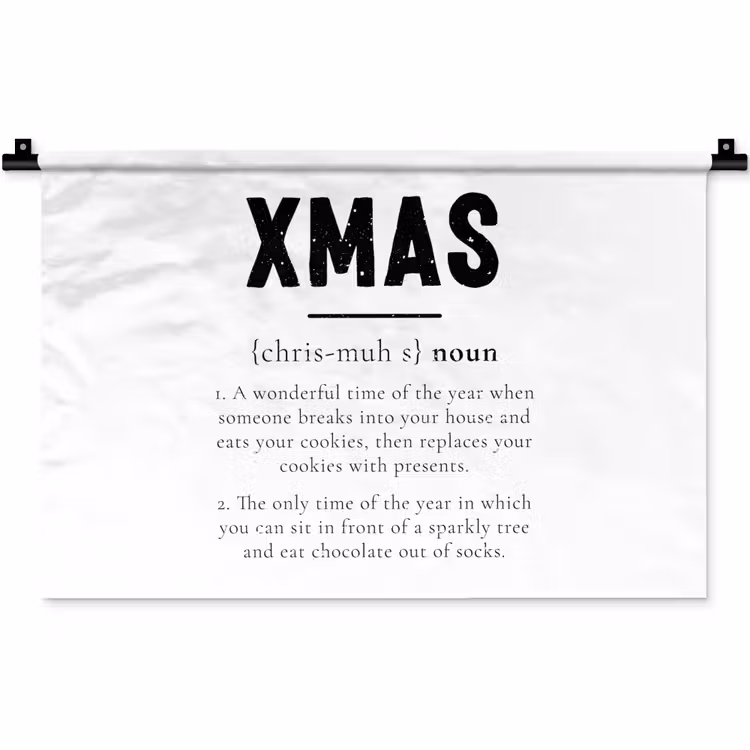 Wandkleed - Kerst - Wit - Xmas - Quotes - Feestdagen — 1