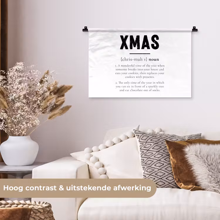 Wandkleed - Kerst - Wit - Xmas - Quotes - Feestdagen — 4