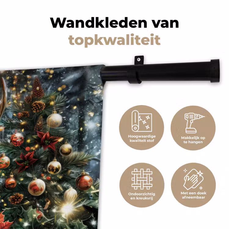Wandkleed - Kerstfeest - Dennenbos - Rood — 3
