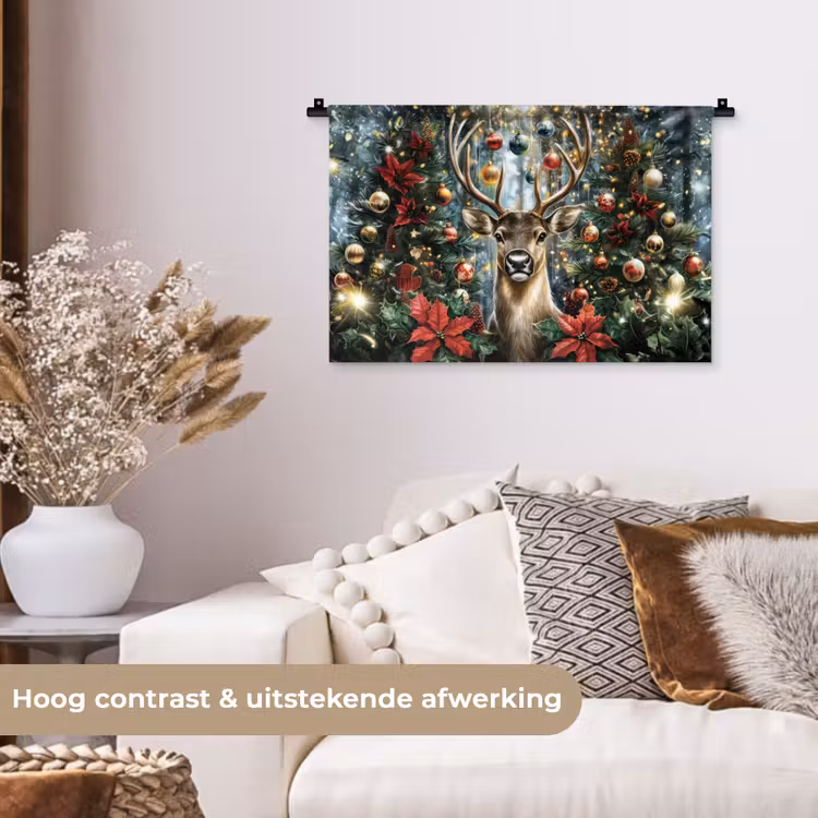 Wandkleed - Kerstfeest - Dennenbos - Rood — 4