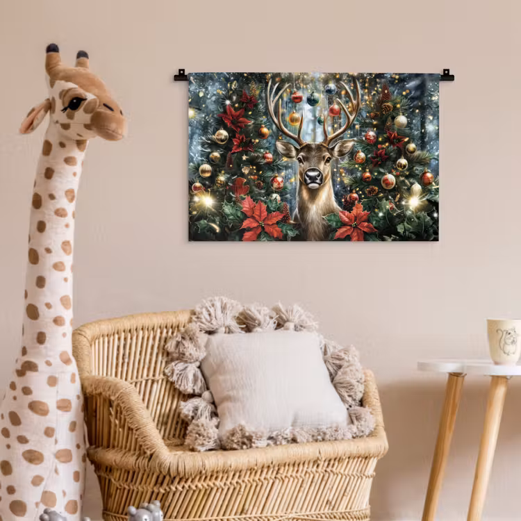 Wandkleed - Kerstfeest - Dennenbos - Rood — 5