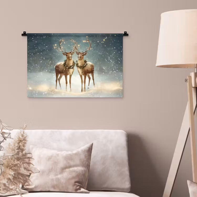 Wandkleed - Kerstmagie - Winterwoud - Rendier — 2