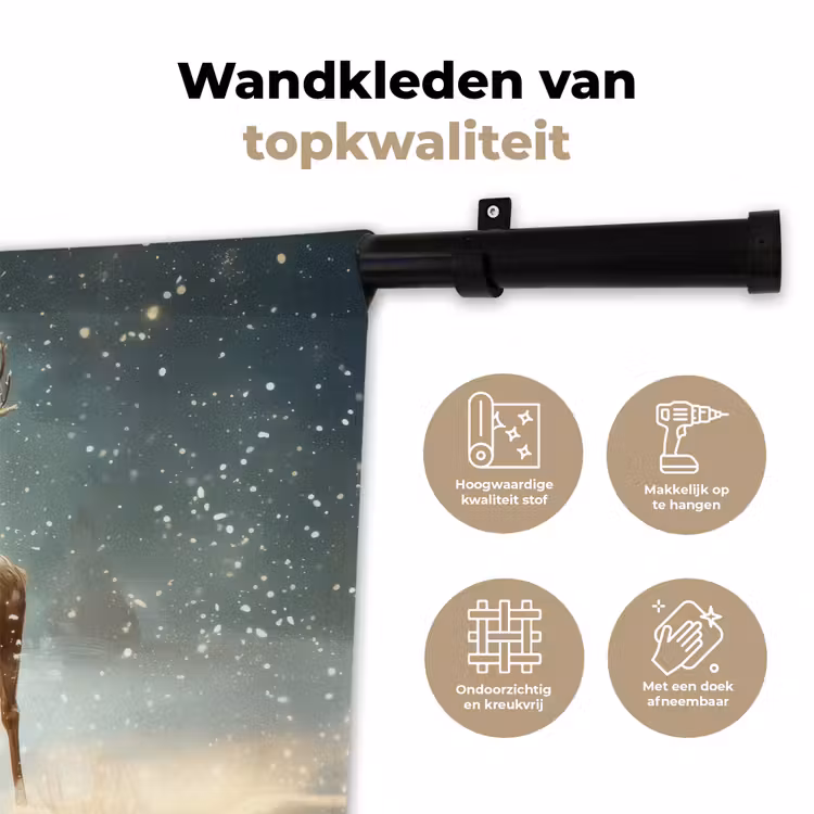 Wandkleed - Kerstmagie - Winterwoud - Rendier — 3