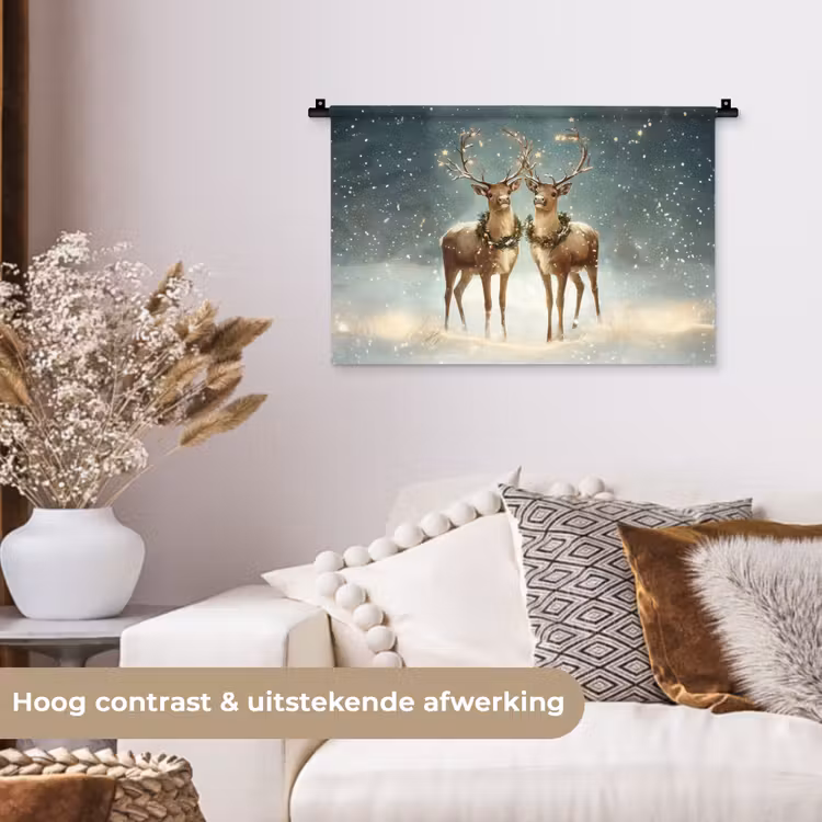 Wandkleed - Kerstmagie - Winterwoud - Rendier — 4
