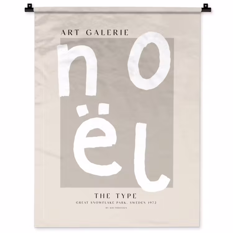 Wandkleed - Kerstmis - Quotes - Noël - Wit - Beige — 1